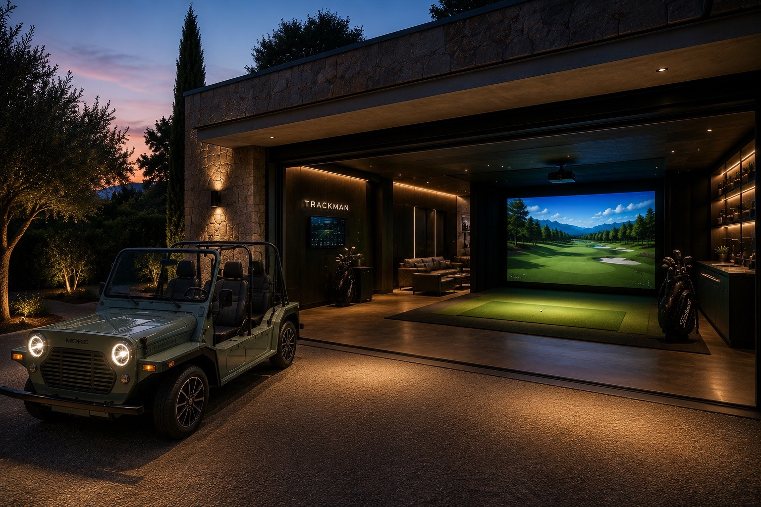 Espace de golf indoor haut de gamme intégré dans une villa de prestige à Saint-Barthélemy